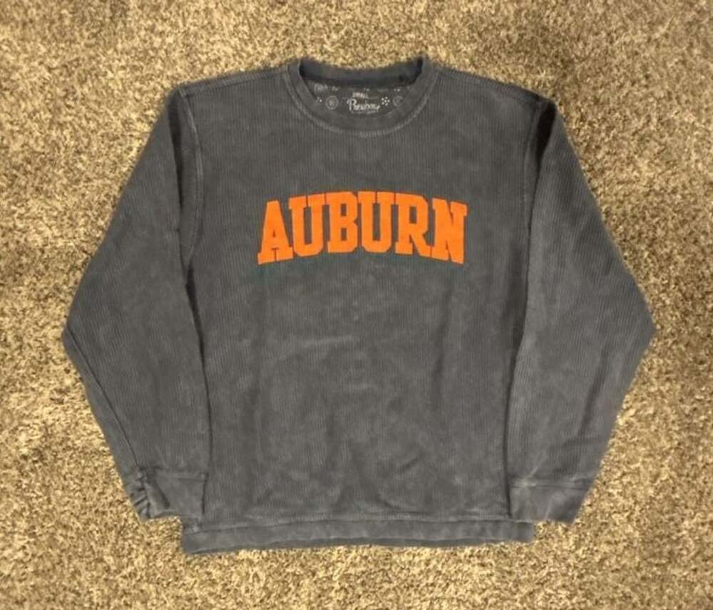 Pressbox Auburn Tigers Comfy Cord Vintage Wash Basic Arch Pullover Sweatshirt